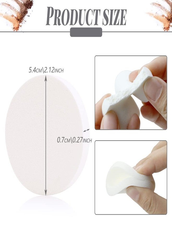 Vmiapxo 48 Pieces White Makeup Sponge, Cosmetic Sponge Round Foam Pad, Compact Facial Powder Puff, Beauty Makeup Foundation Powder Blender for All Skin Types Wet and Dry Dual Use - Image 2
